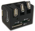 ХАБ USB 3 port 2.0 GEMBIRD UHB-FD1 (складные порты; без дополнительного питания; card reader/writer