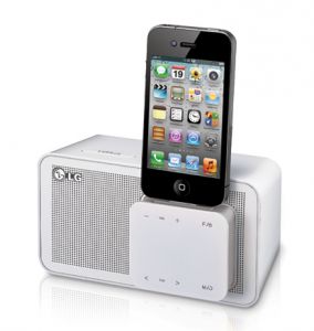 Док-станция LG ND1520 5W Alarm-clock FM tuner Audio In iPhone/iPod dock ― Компьютерная фирма Меридиан
