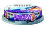 Диск для записи DVD-RW 4x 4.7Gb CakeBox (10шт) Philips