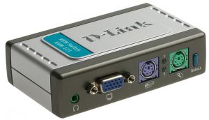 Переключ. D-Link KVM-121 KVM Switch 2 ports (клавиатураPS/2+мышьPS/2+VGA15pin+Audio; кабели несъемны ― Компьютерная фирма Меридиан