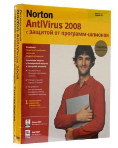 Антивирусный пакет Symantec Norton Antivirus (NAV) 2008  (12775495) RET RU ― Компьютерная фирма Меридиан